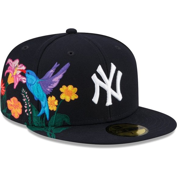 New Era New York Yankees Blooming 59FIFTY Fitted Hat Cap Navy - Picture 4 of 6